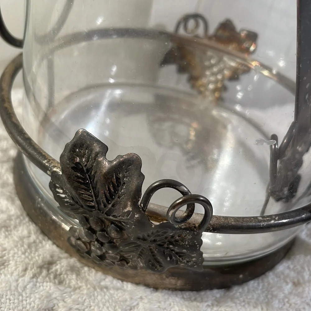 VINTAGE Ice Bucket Studio Silversmith Grape Glass & Silverplate